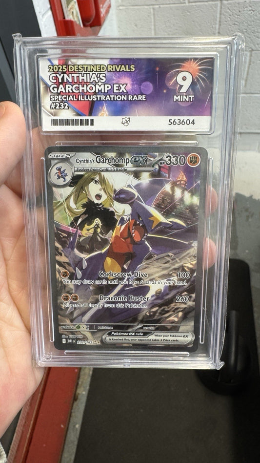 Pokemon TCG Destined Rivals Cynthia's Garchomp EX Card 232/182 ACE 9 MINT