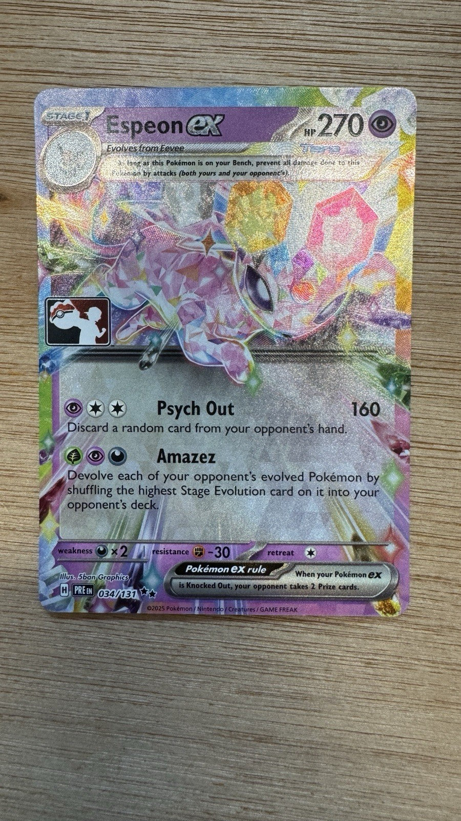 Espeon ex 034/131 Prize Pack Series Cards Holo