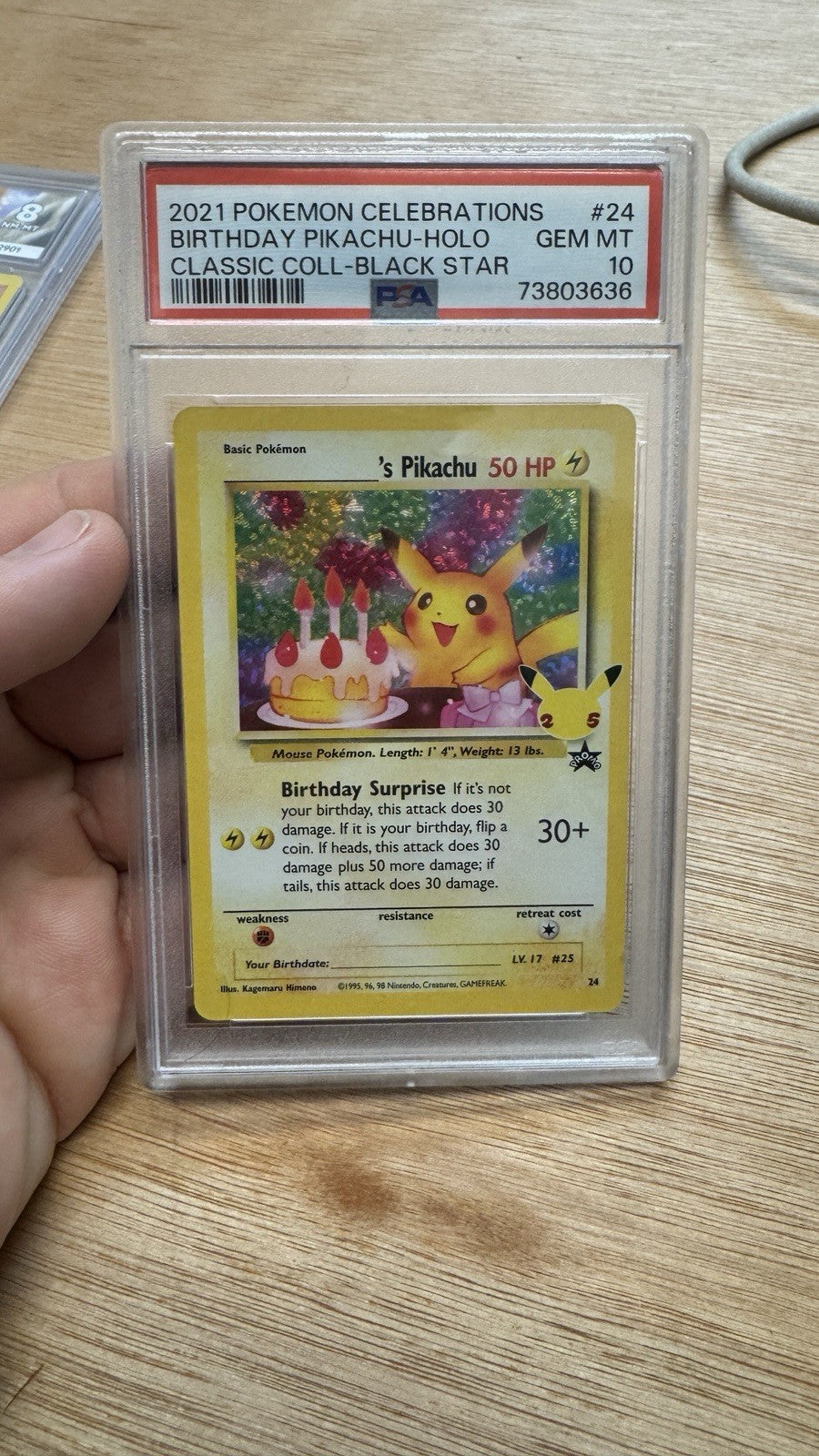 Pokémon Celebrations Pikachu 24/53 Holo Birthday Card Classic Collection PSA10