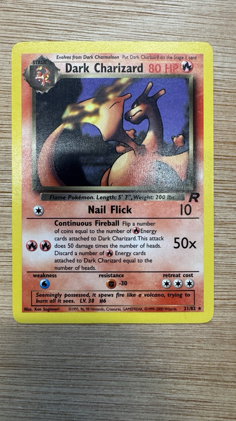 Pokémon TCG Dark Charizard 21/82 Non-Holo Rare Team Rocket 2000 NM