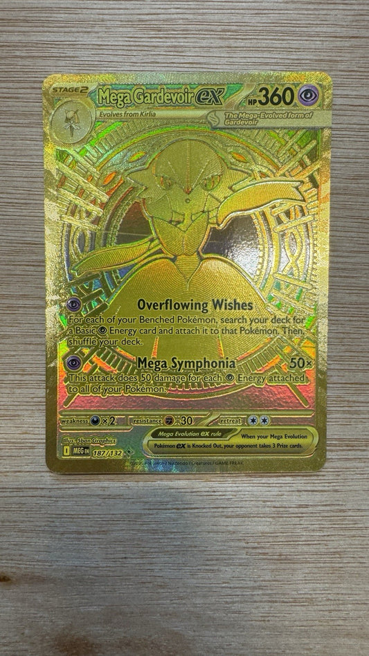 👑 Mega Gardevoir EX Mega Hyper Rare Gold 187/132 Mega Evolution Pokemon 👑