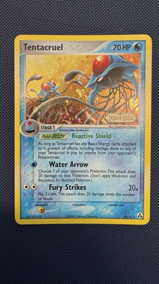 Pokemon Card Ex Legend Maker Tentacruel 45/92 2006 Reverse Stamped Holo