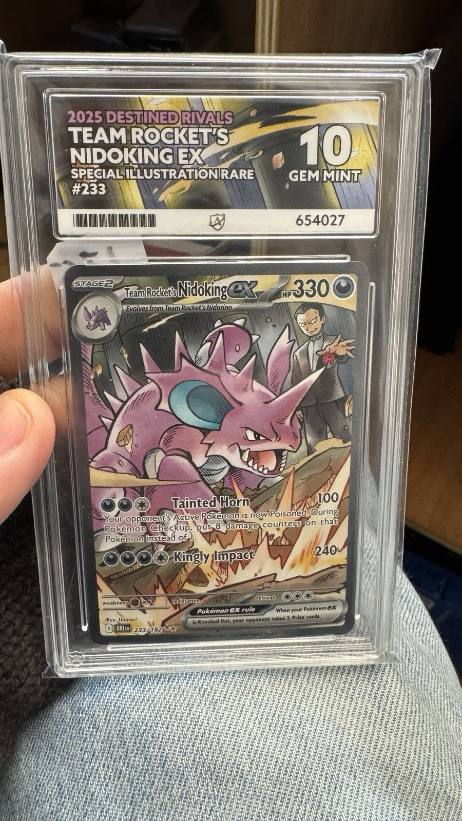 Pokémon Destined Rivals Team Rocket’s Nidoking SIR 233/182 ACE 10 Gem Mint