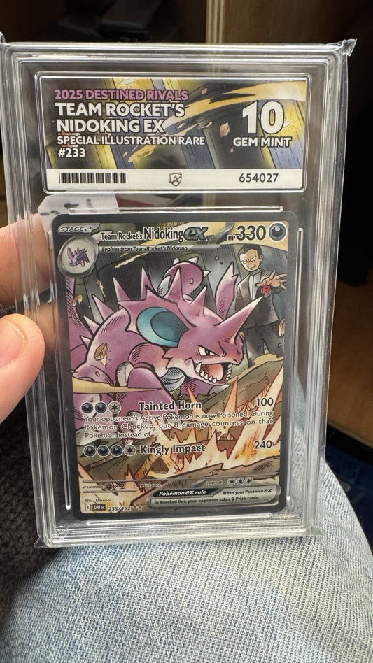 Pokémon Destined Rivals Team Rocket’s Nidoking SIR 233/182 ACE 10 Gem Mint