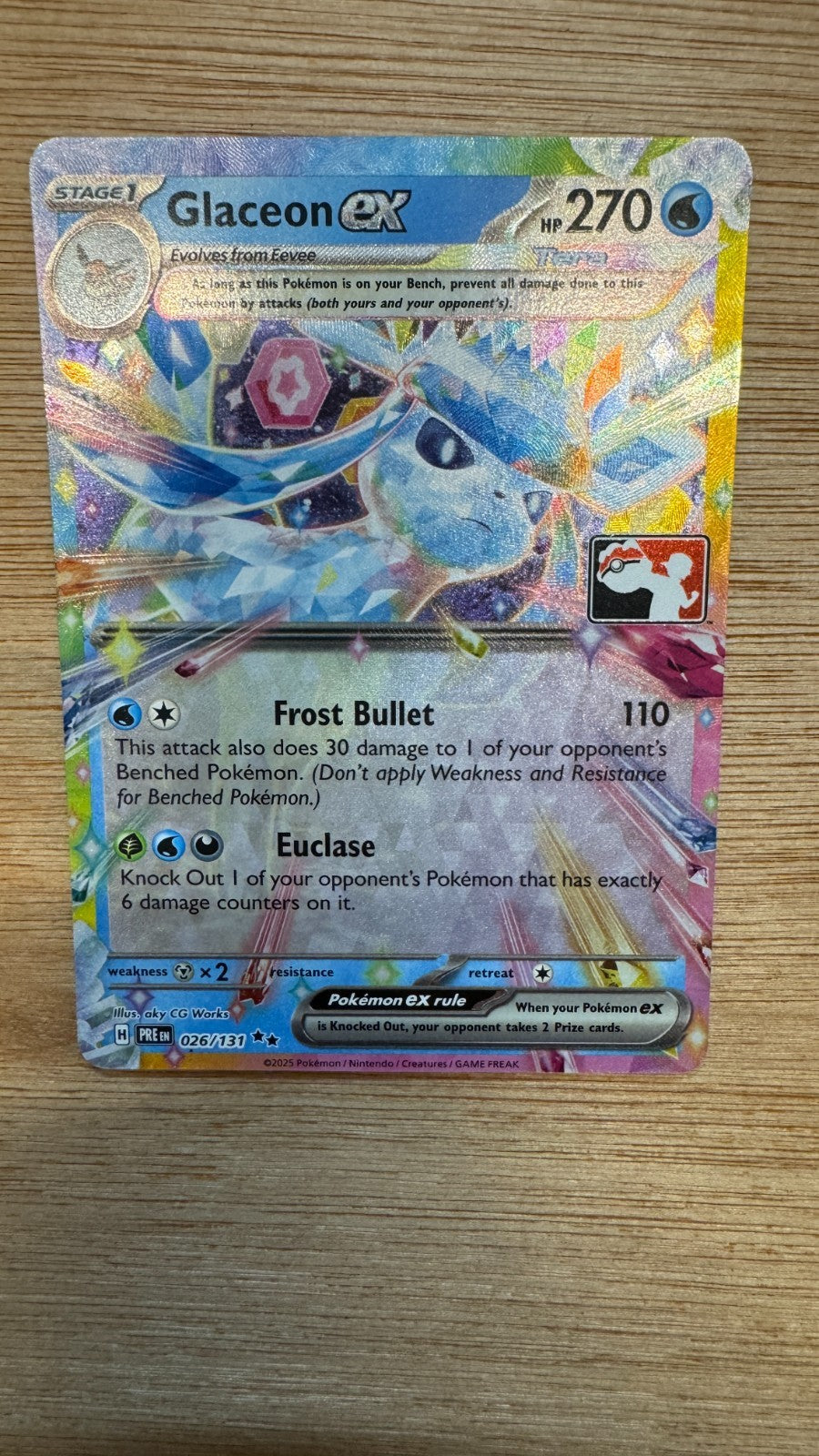 Glaceon ex 026/131 Prize Pack Series Cards Holo