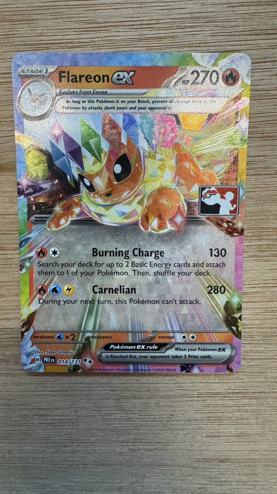 Flareon ex Pokemon Prize Pack Series Cards Stamped 014/131 Prismatic Evolutions