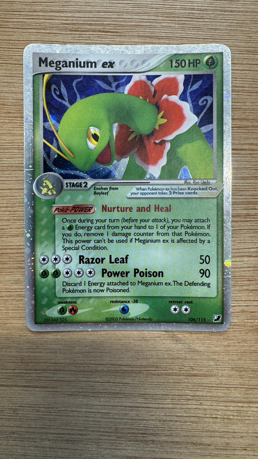 Meganium ex 106/115 Holo Rare EX Unseen Forces MP Pokemon Card