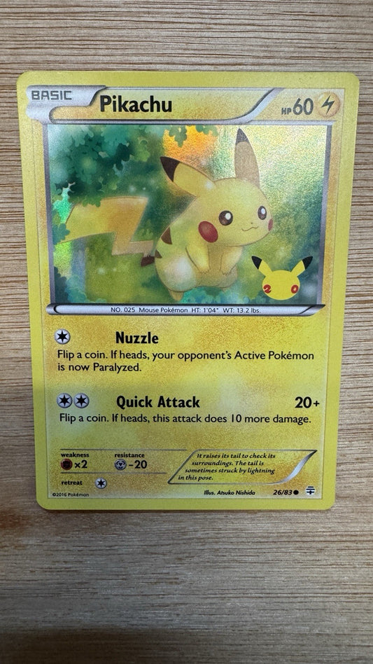 Pikachu 26/83 Holo Promo 20th Anniversary Stamped Pokemon - Pokemon TCG