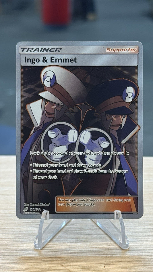 Ingo & Emmet 176/181 Team Up Pokemon. TCG Ultra Rare Full Art Trainer