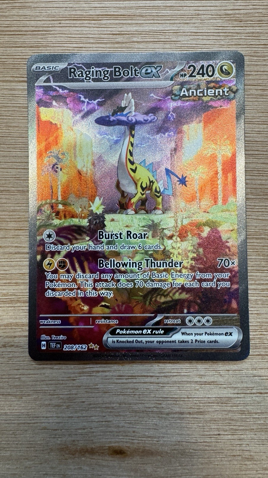 Pokemon TCG Raging Bolt ex 208/162 SIR Card Temporal Forces (EN)