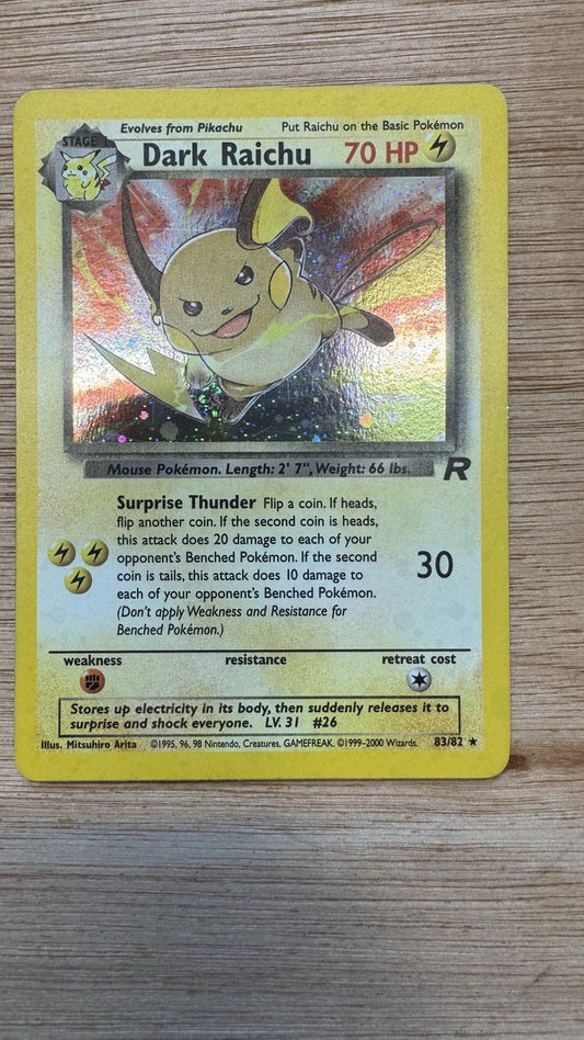 Dark Raichu 83/82 - Vintage Holo Pokemon Card- Team Rocket Set