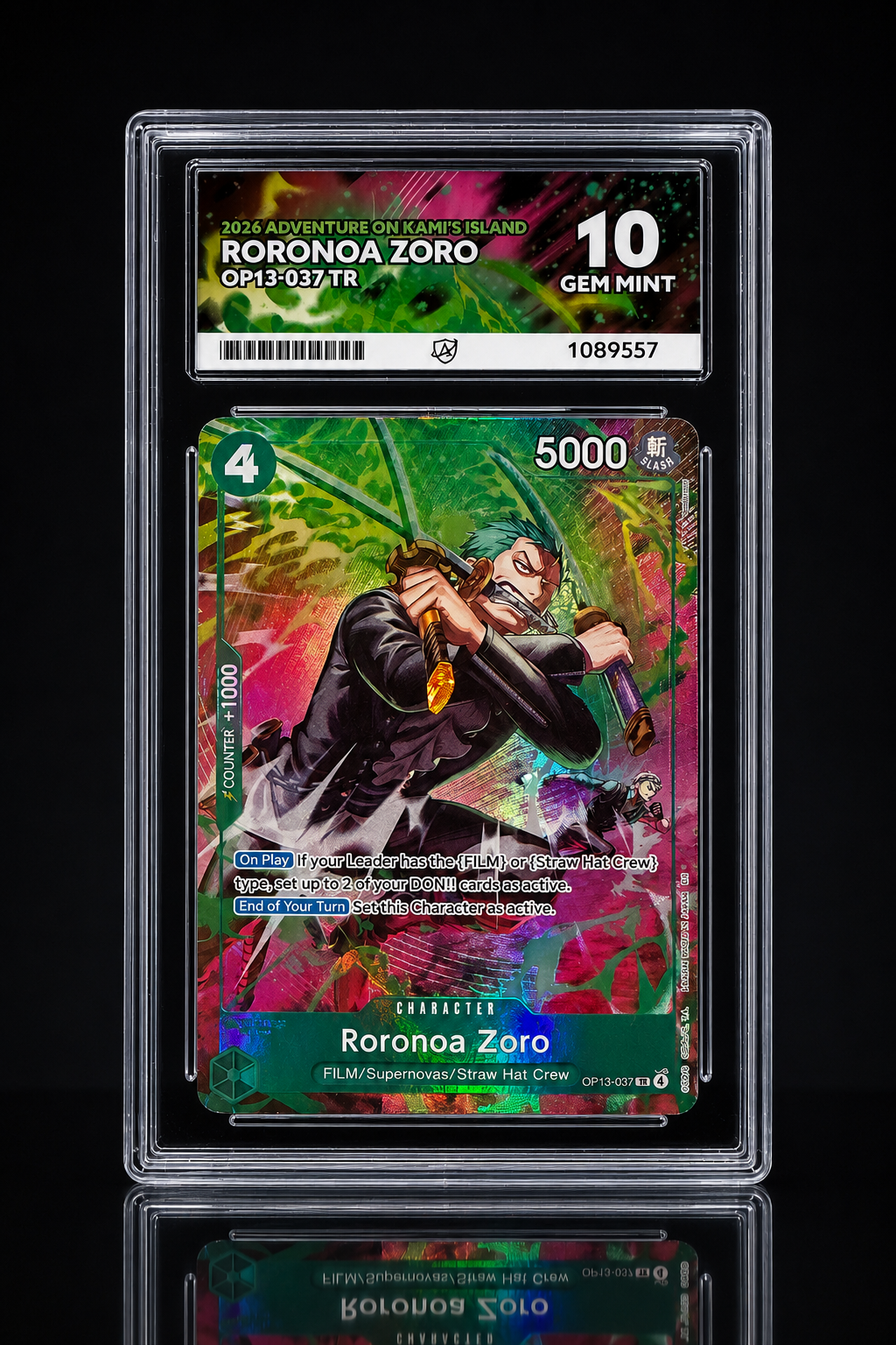 Roronoa Zoro OP13-037 TR – Adventure on Kami’s Island – ACE 10 Gem Mint