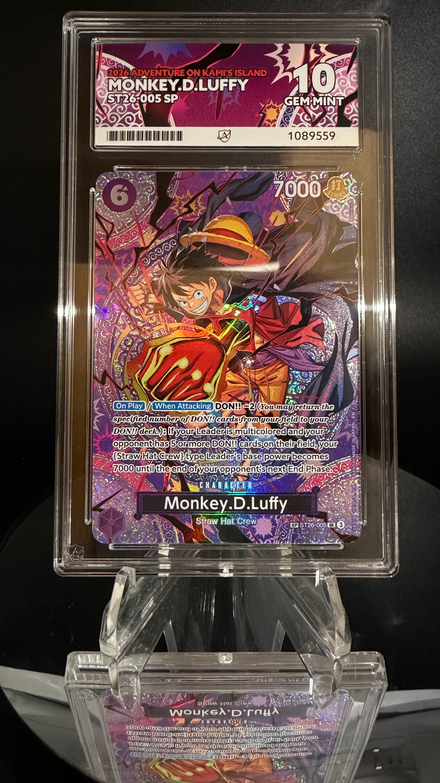 Monkey.D.Luffy ST26-005 SP – Adventure on Kami’s Island – ACE 10 Gem Mint