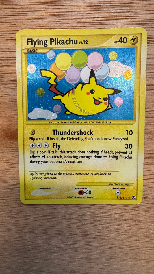 Flying Pikachu 113/111 Secret Rare Holo Rising Rivals Pokemon Lightly Played LP